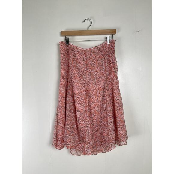 Y2K Dot Midi Skirt Pink Sheer Layered Lined Size 12 Coquette Dainty Ballet - Picture 3 of 11